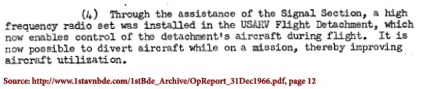 1st Aviation Brigade Operational Report&ndash;Lessons Lerned for 4th Quarter Year 1966, dated 14 February 1967, page 12